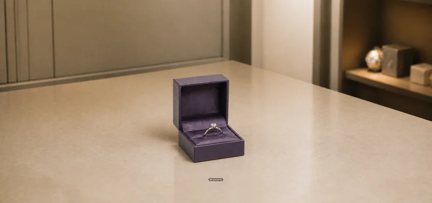 Ringetui der Serie 6430 Velvet Luxe mit Samtüberzug und eingestecktem Goldring