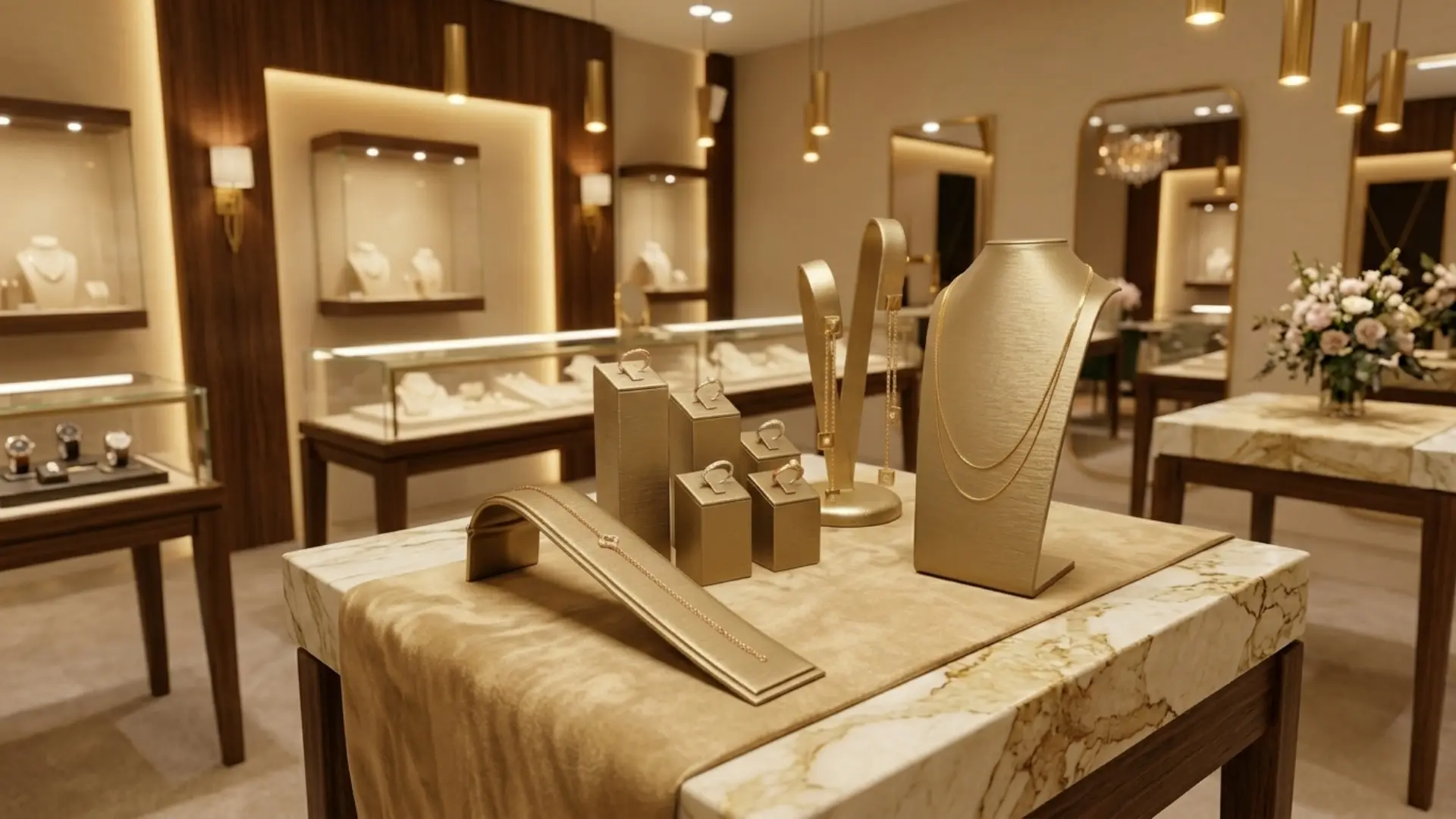 Schmuckständer in der Farbe Gold